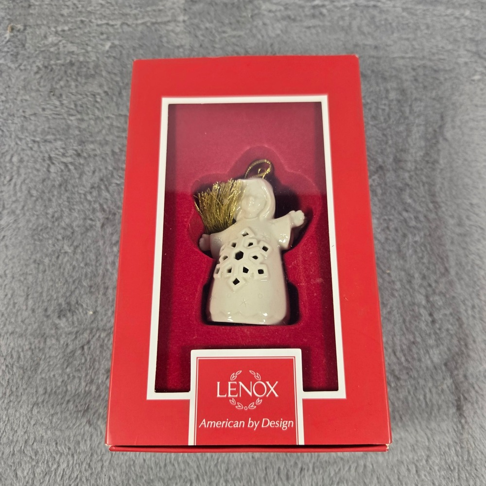 Lenox Angel Wishes Snowflake Bell Ornament Ivory Porcelain Gold Accents 847024